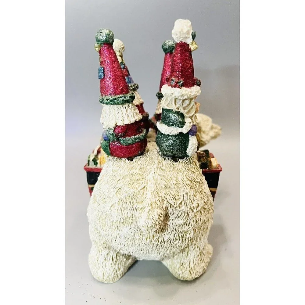 Polar Bear & Santa Cheese Spreaders Set Christmas Mail Delivery Resin Stainless